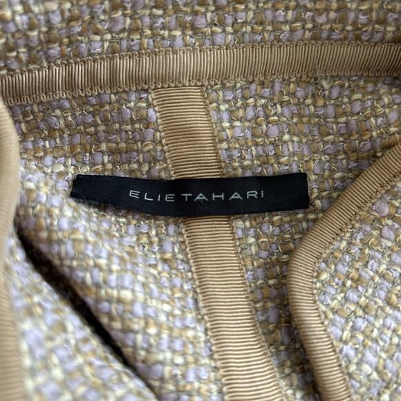 Elie Tahari Women Single-Breasted Blazer Jacket Brown Office Holiday Size S/M - Picture 6 of 7